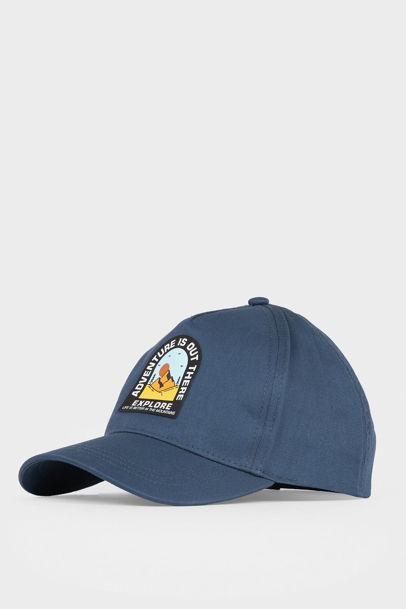 DeFacto Blue Boy Boy Printed Cotton Cap Casual - Image 1